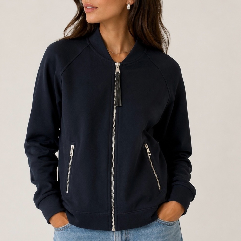 Rag & Bone Women's Navy Zip Bomber Jacket Sz S